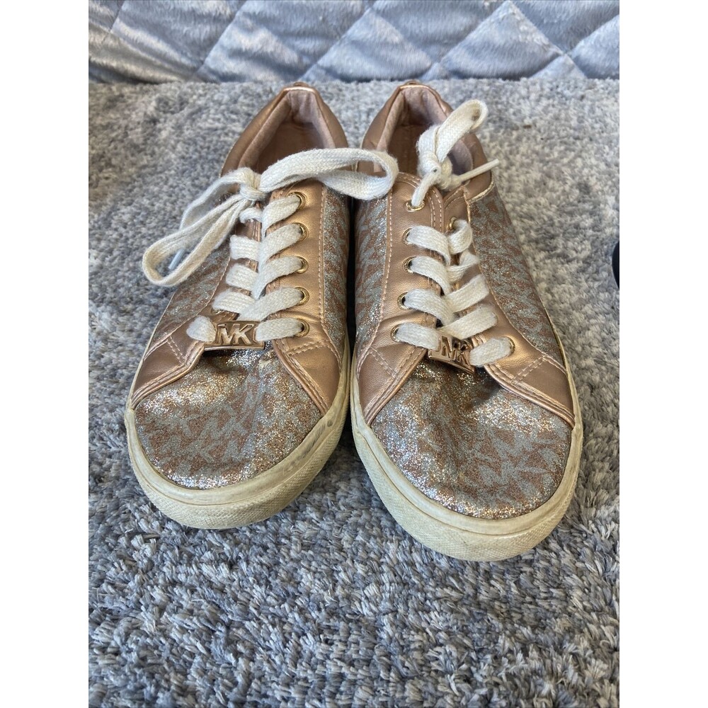 Michael Kors Shoes Women's Size 4 Sneakers MK Logo Rose Gold Lace Up
